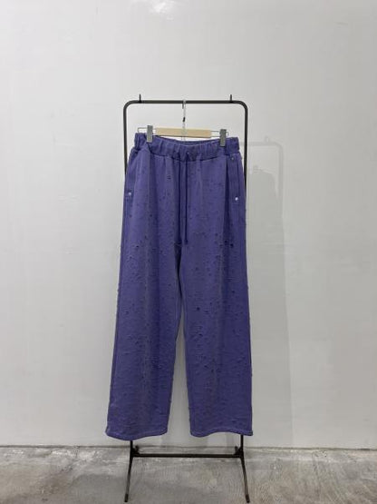 Dameged Baggy Sweat Pants PURPLE