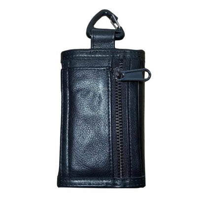 LEATHER COMPACT WALLET PA-028 BLACK