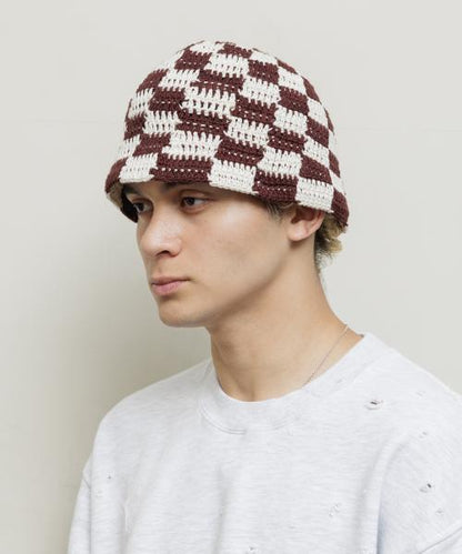 BAL-A-658 HAND KNIT BUCKET HAT BROWN