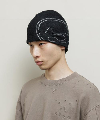 BAL-A-662 BIG LOGO SOFT BEANIE HAT BLACK