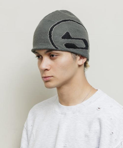 BAL-A-662 BIG LOGO SOFT BEANIE HAT GRAY