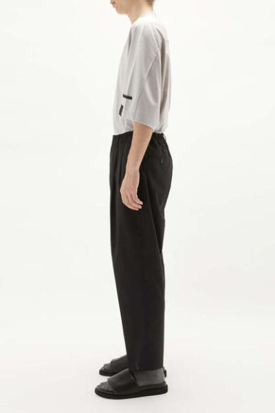 [2241-PT07-007] WIDE TAPERED EASY SLACKS BLACK