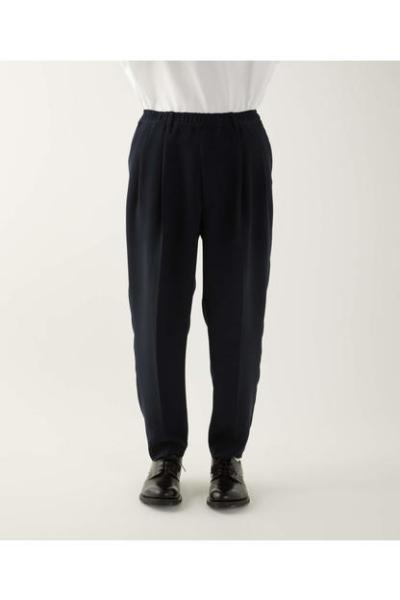 [2241-PT07-098] WIDE TAPERED EASY SLACKS BLACK