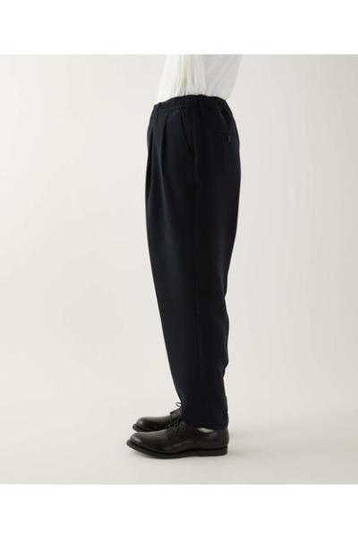 [2241-PT07-098] WIDE TAPERED EASY SLACKS BLACK