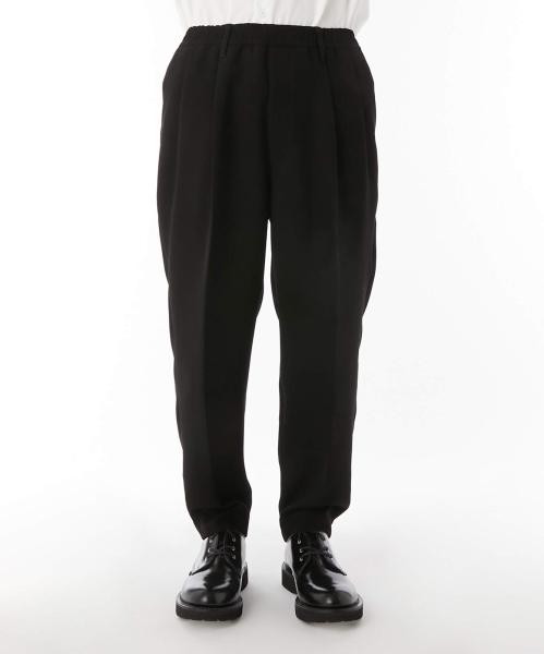 PT07-095 WIDE TAPERED EASY SLACKS BLACK