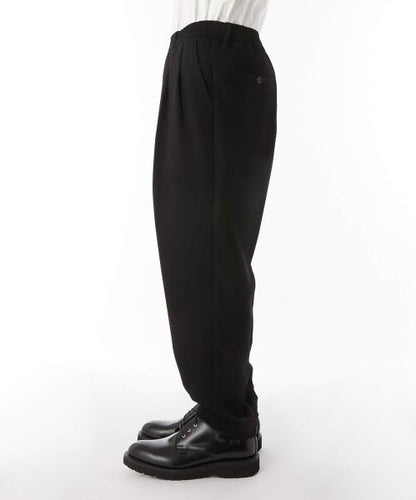 PT07-095 WIDE TAPERED EASY SLACKS BLACK