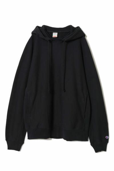 C8-Z109 N.H × Champion HOODED SWEATSHIRT BLACK