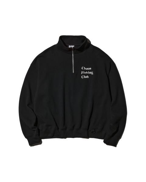 CFC-24AW-CUT02 LOGO HALF ZIP SWEAT SHIRT BLACK