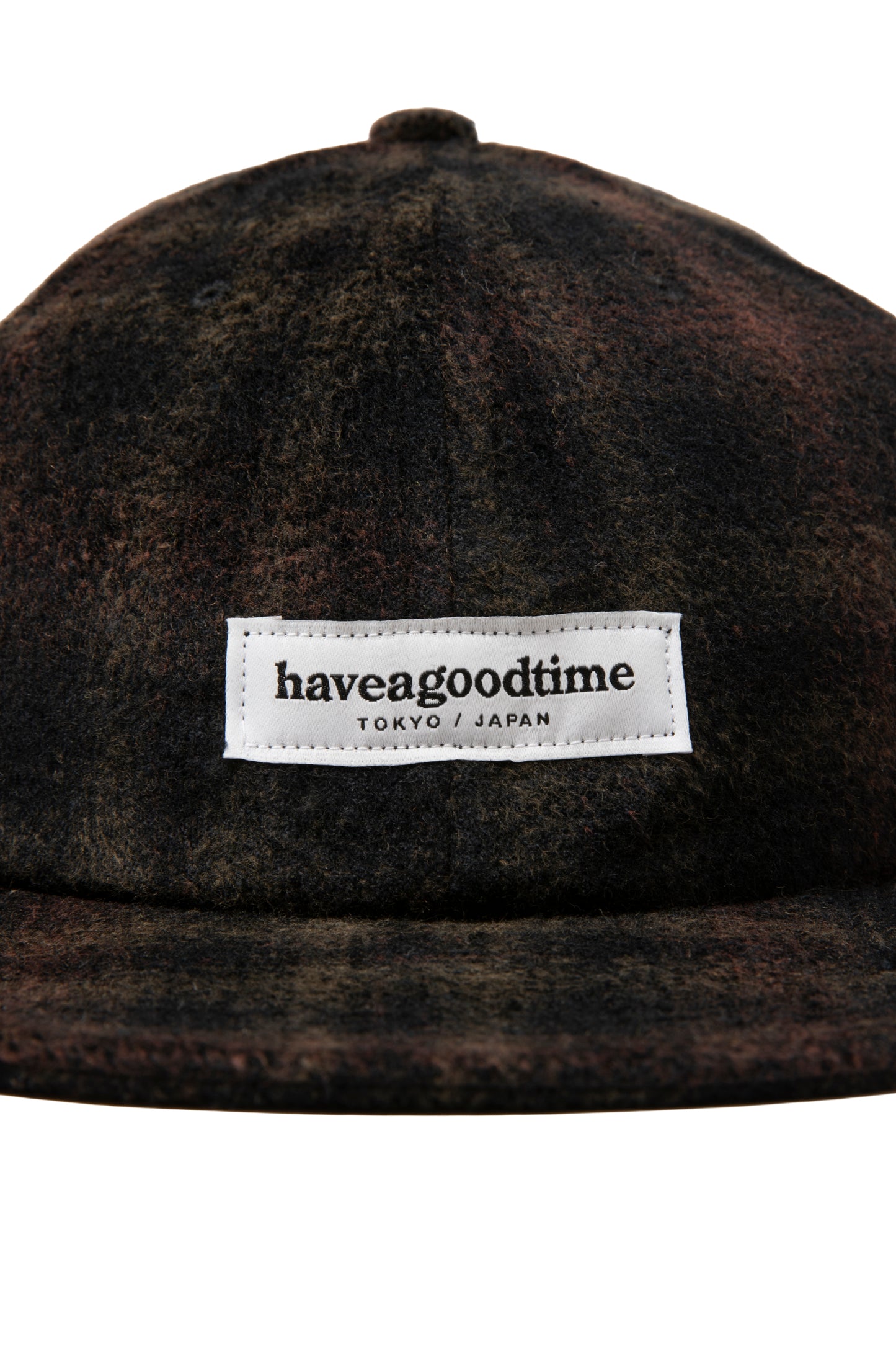 SIDE LOGO NEEDLE PUNCH CHECK CAP BROWN