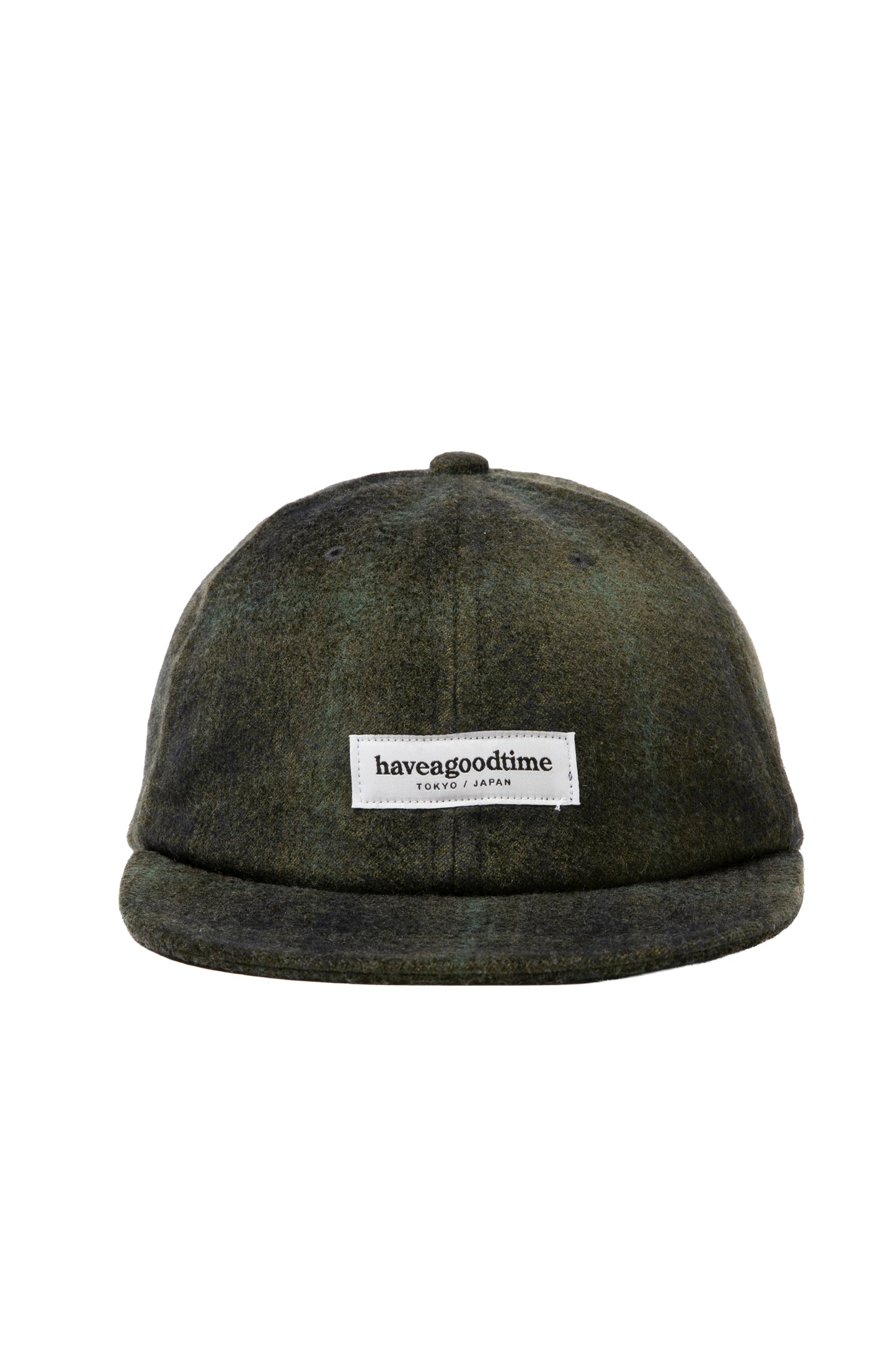 SIDE LOGO NEEDLE PUNCH CHECK CAP GREEN