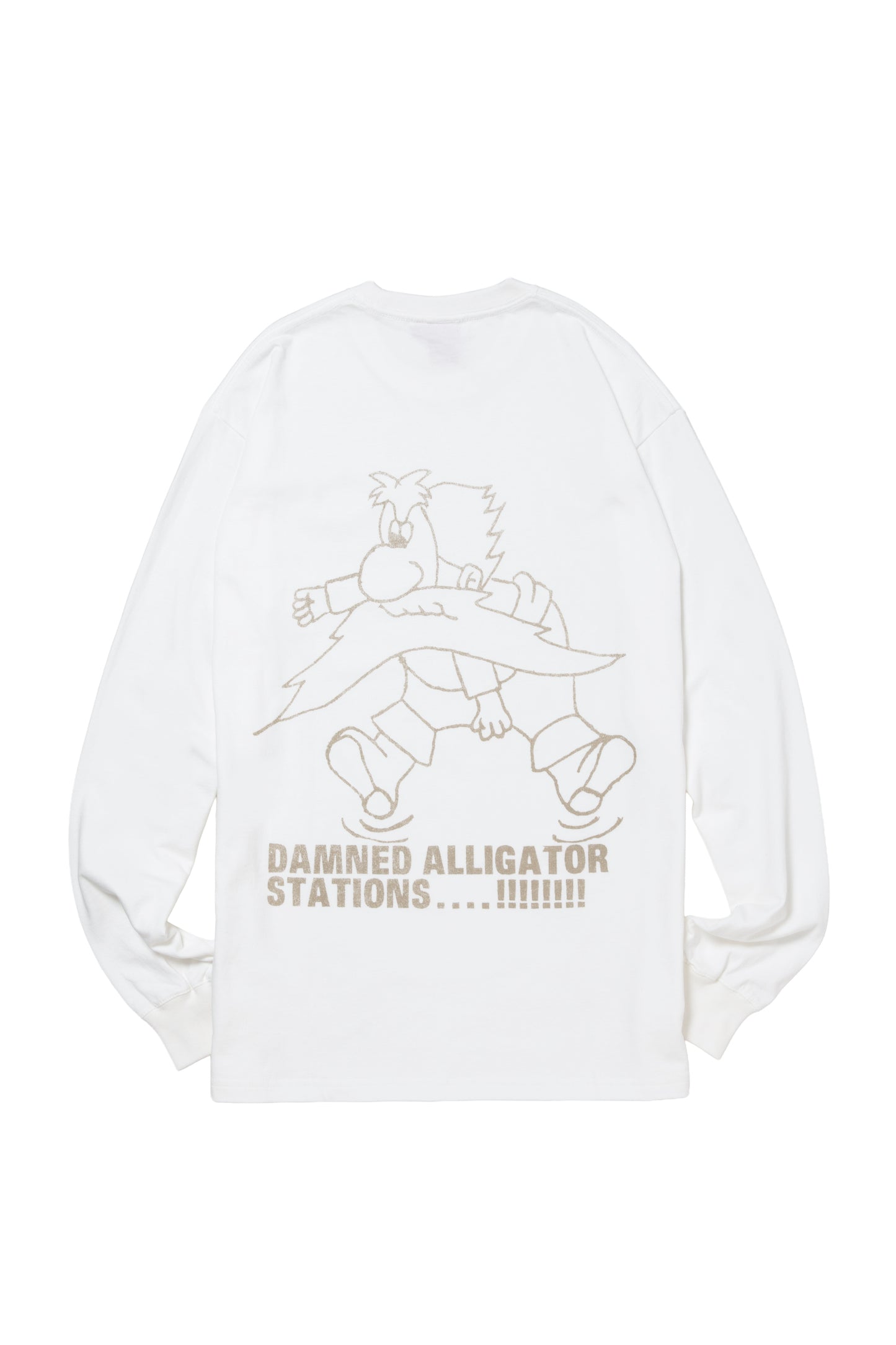 HOMERUN ALLIGATOR STATION L/S TEE WHITE