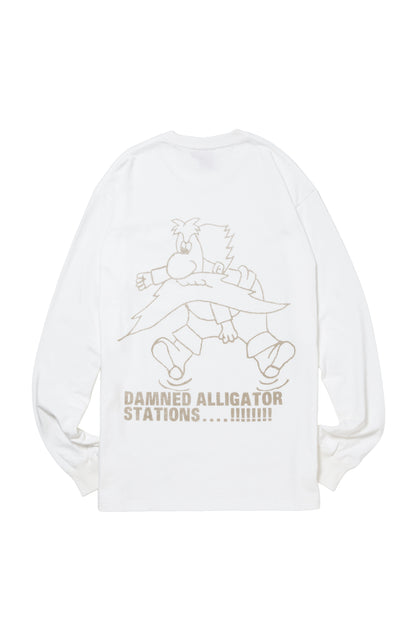 HOMERUN ALLIGATOR STATION L/S TEE WHITE