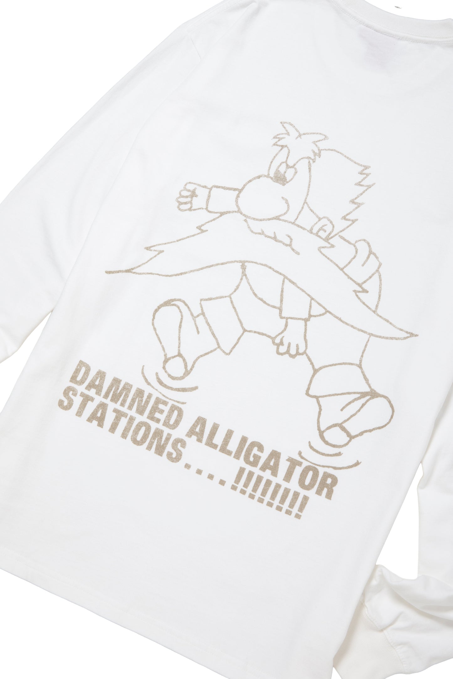 HOMERUN ALLIGATOR STATION L/S TEE WHITE