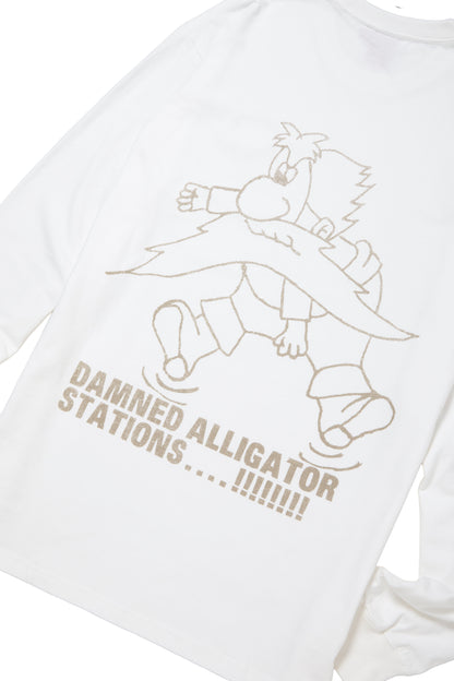 HOMERUN ALLIGATOR STATION L/S TEE WHITE