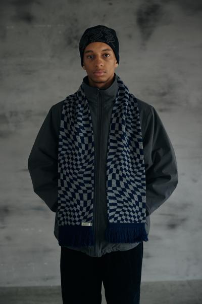 OP Scarves NAVY×GREY