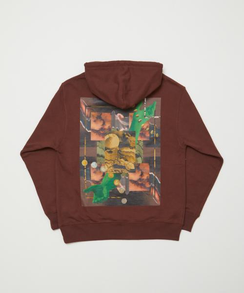 BAL-G-463 collage hoodie BROWN