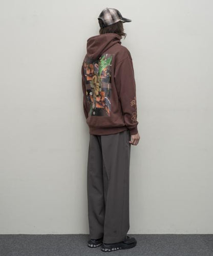 BAL-G-463 collage hoodie BROWN