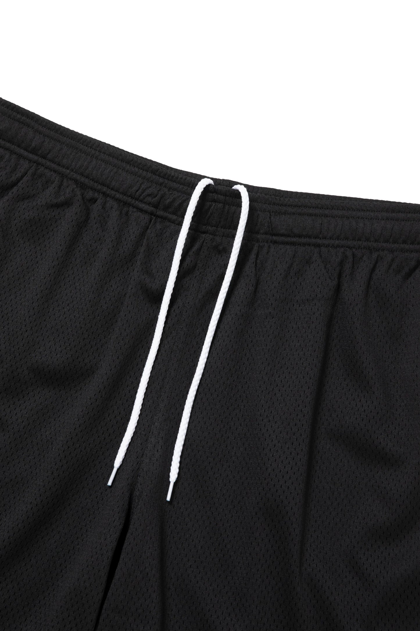SIDE LOGO SIDE BLANK FRAME MESH SHORTS BLACK