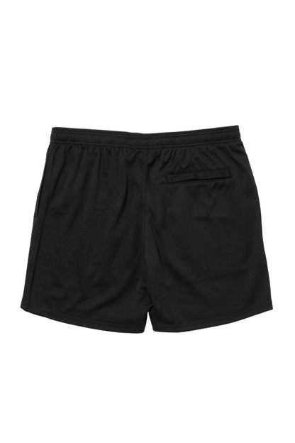 SIDE LOGO SIDE BLANK FRAME MESH SHORTS BLACK
