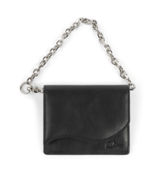 Chain Leather Wallet Black