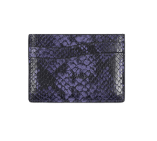 Embossed Leather Cardholder Purple Snake