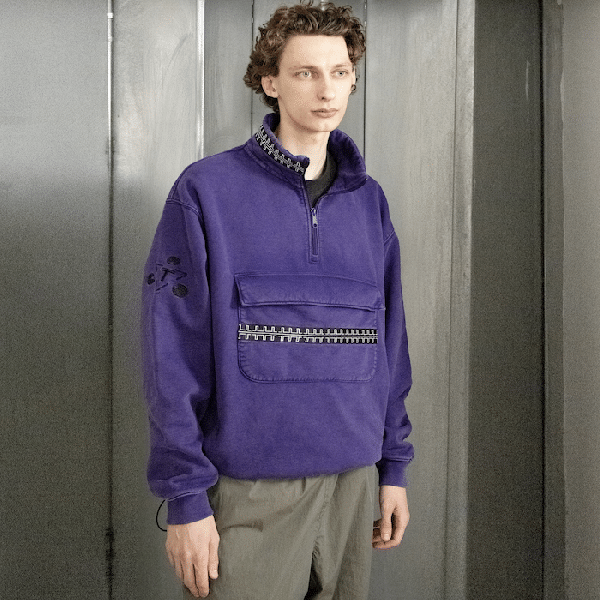 TTT12CW001 TTT PULSE TAPE FUNNEL NECK CREW PURPLE