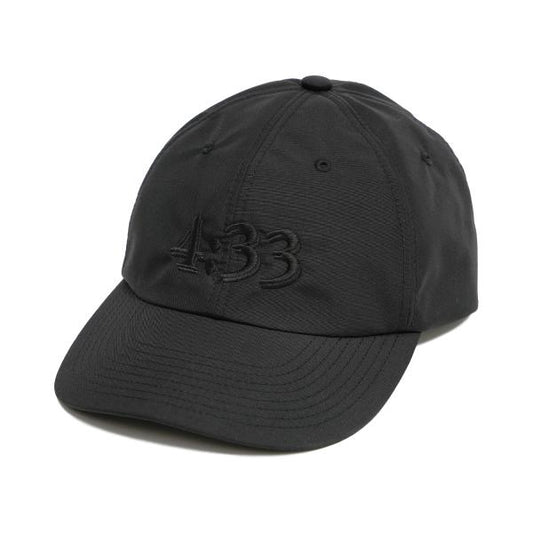 PRE CURVE BRIM 6 PANEL CAP (4:33) BLACK(BLACK EMB)