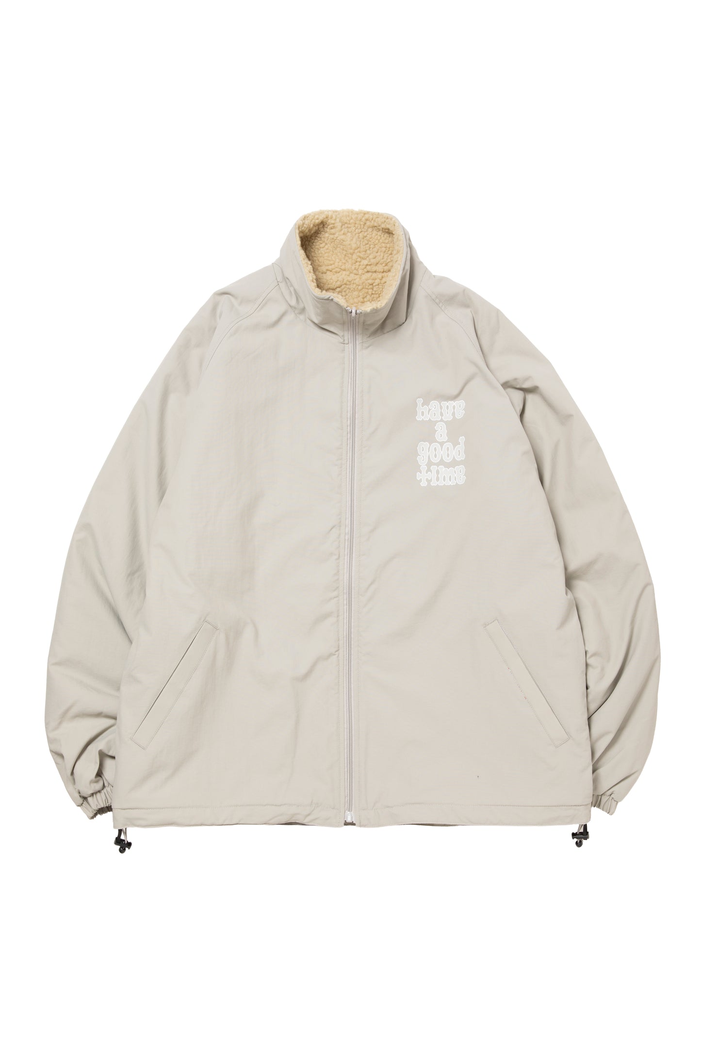 PLAYBALL LOGO REVERSIBLE BOA JACKET BEIGE
