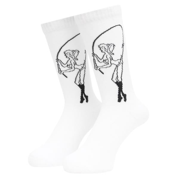 Fishing Girl Socks White