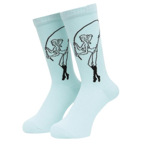 Fishing Girl Socks Light Blue