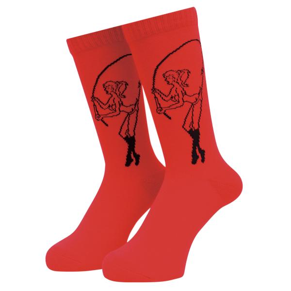 Fishing Girl Socks Red