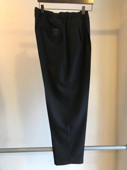 [PT07-099-AW] WIDE TAPERD EASY SLACKS BLACK