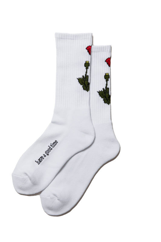 POPPY LOGO SOCKS WHITE