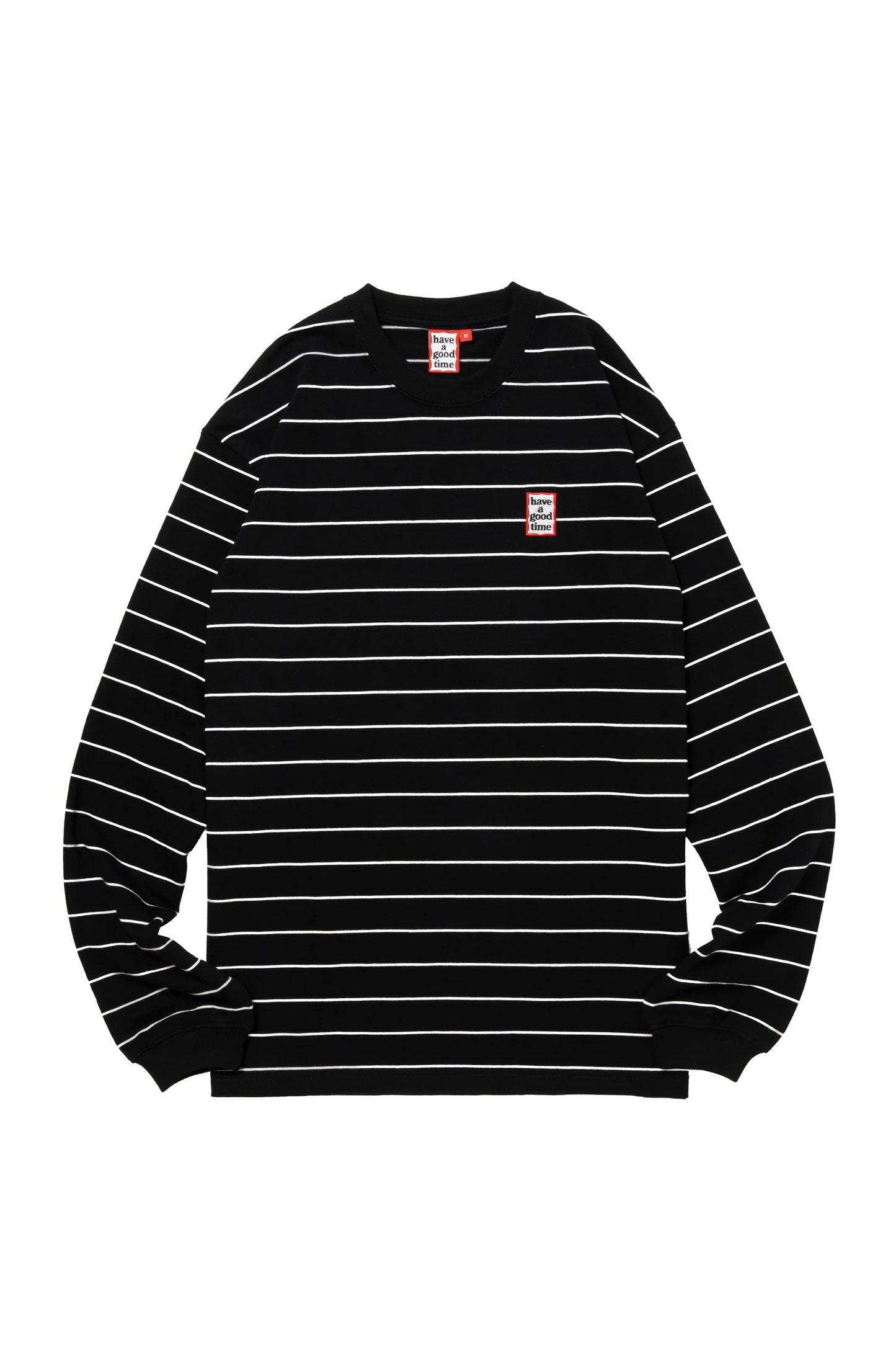 MINI FRAME EMB STRIPED L/S TEE BLACK