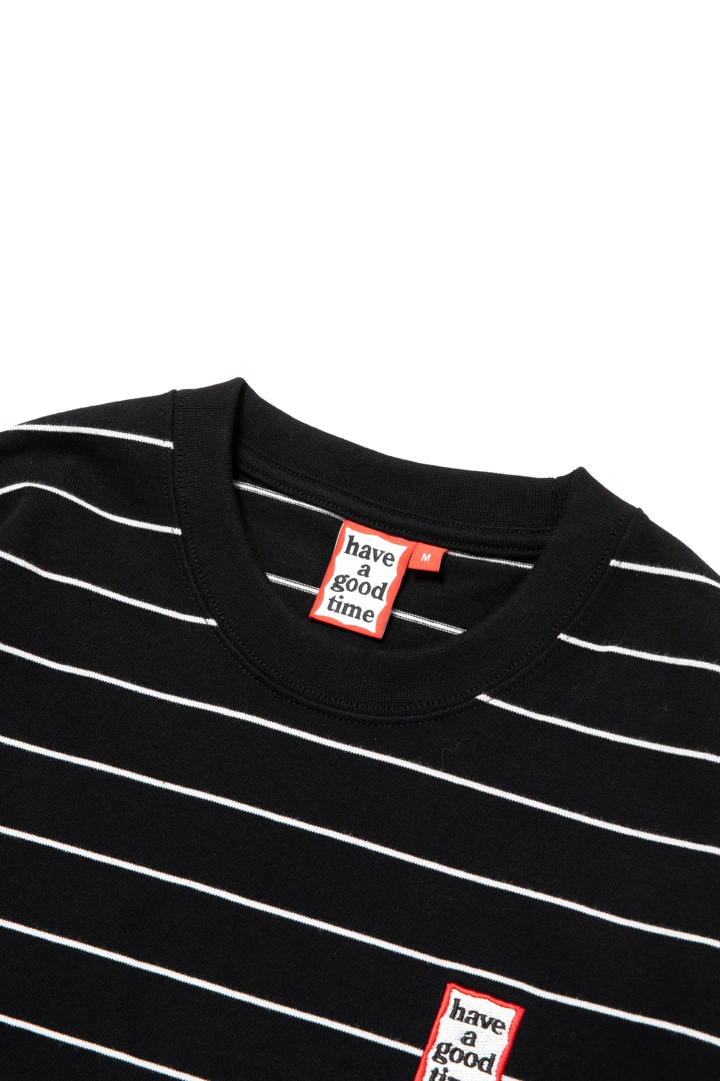 MINI FRAME EMB STRIPED L/S TEE BLACK