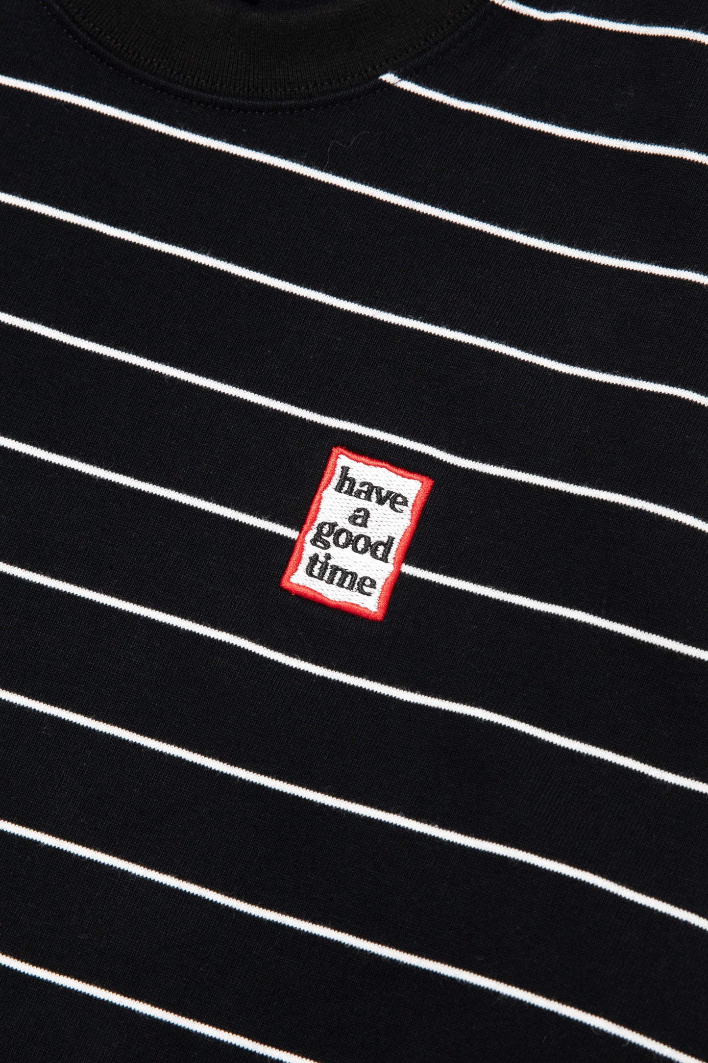 MINI FRAME EMB STRIPED L/S TEE BLACK