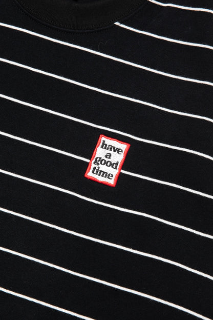 MINI FRAME EMB STRIPED L/S TEE BLACK
