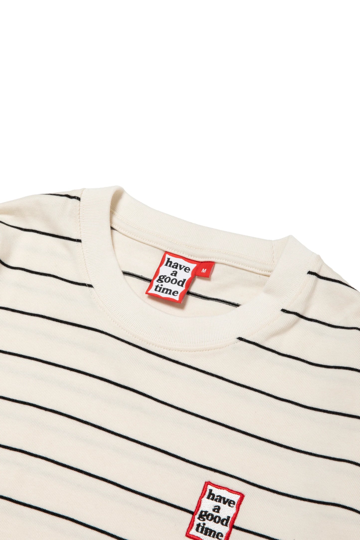 MINI FRAME EMB STRIPED L/S TEE WHITE