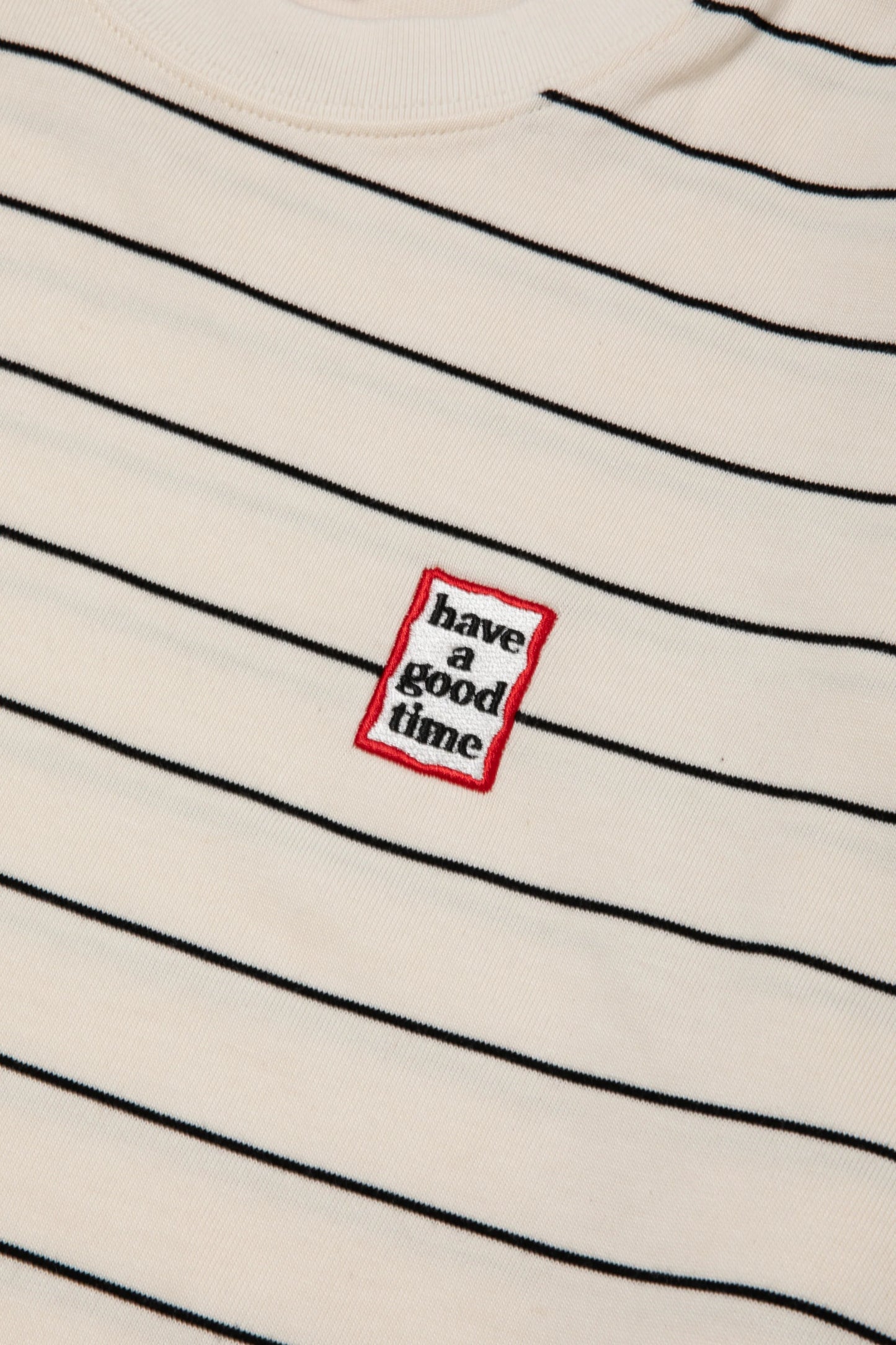 MINI FRAME EMB STRIPED L/S TEE WHITE