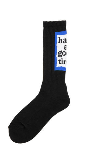 BACK BLUE FRAME SOCKS BLACK