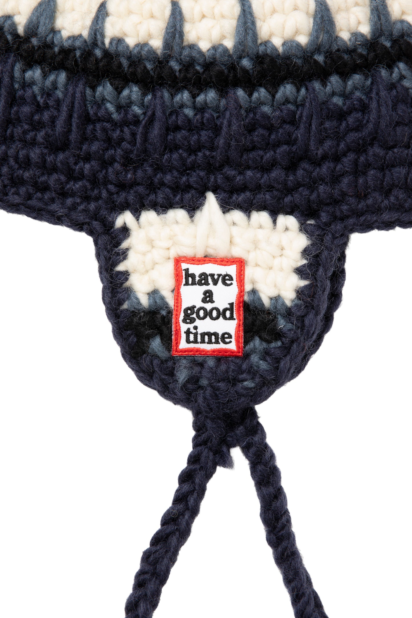 FRAME PATCH EARFLAP BEANIE NAVY