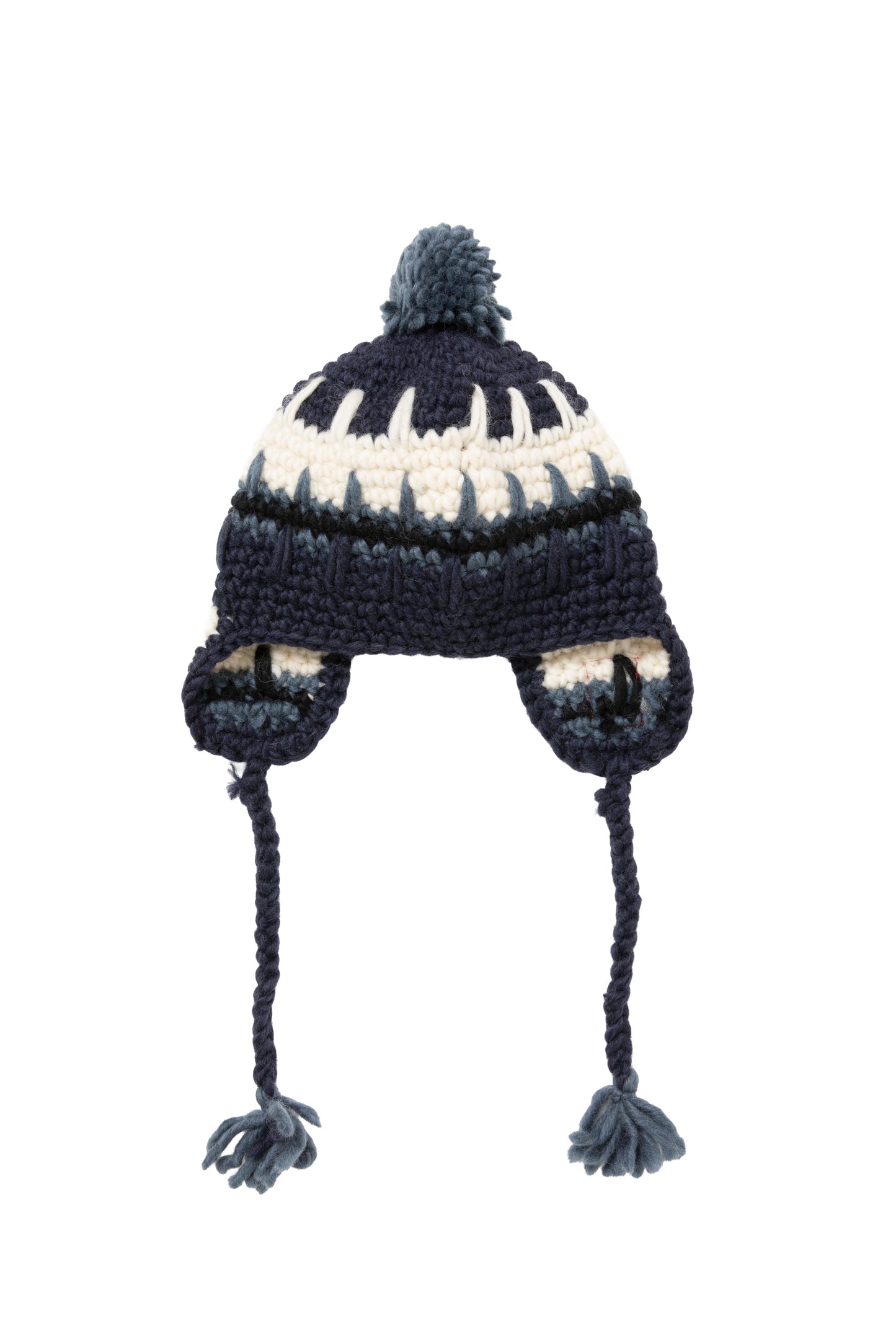 FRAME PATCH EARFLAP BEANIE NAVY