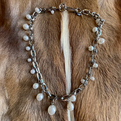 004342813 Pearl Wallet Chain Silver