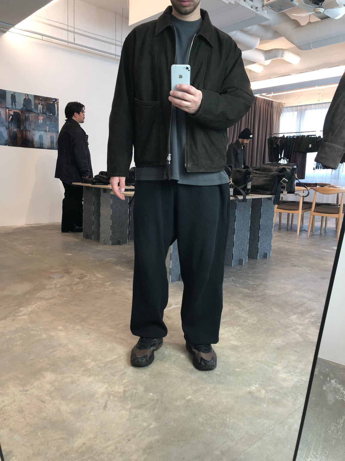 SH-82-C-NUBUCK-6 WORK JACKET BLACK
