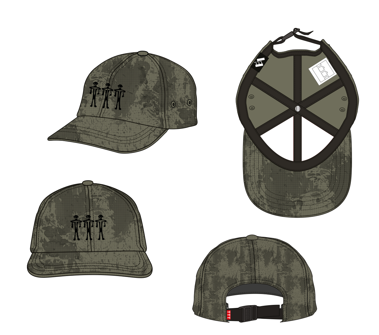 TTT15H006 TTT Dogu Washed Nylon Ripstop 6-Panel Army