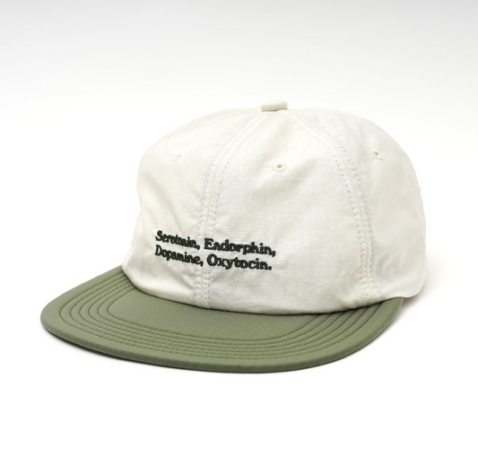 SOFT BRIM 6 PANEL CAP LOW (HAPPY CHEMICALS) OFF WHITE / ARMY GREEN