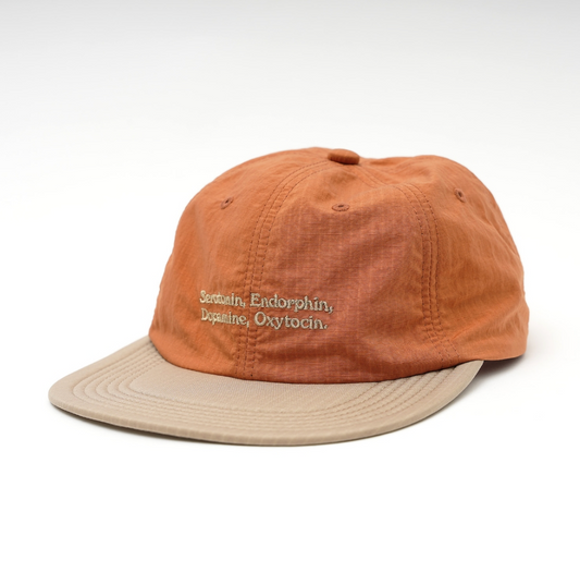 SOFT BRIM 6 PANEL CAP LOW (HAPPY CHEMICALS) ORANGE / SAND