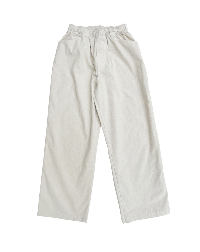 Grid Cord Slacks IVORY