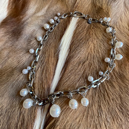 004342813 Pearl Wallet Chain Silver