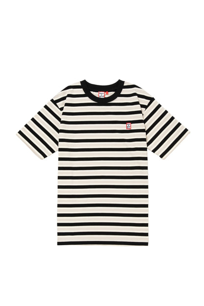 MINI MINI FRAME EMB STRIPE S/S TEE BLACK